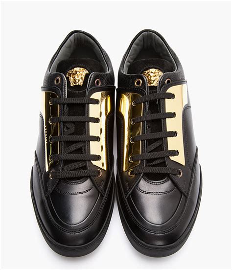 women's black and gold versace sneakers|fashion sneaker women Versace shoes.